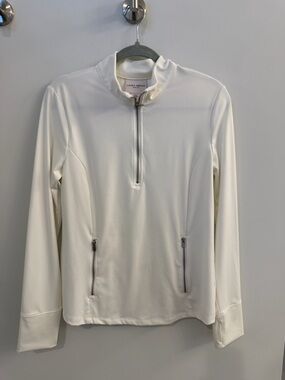 Laura Ashley 1/4 zip. NWOT Off white color. Size M never worn. Thumb holes.